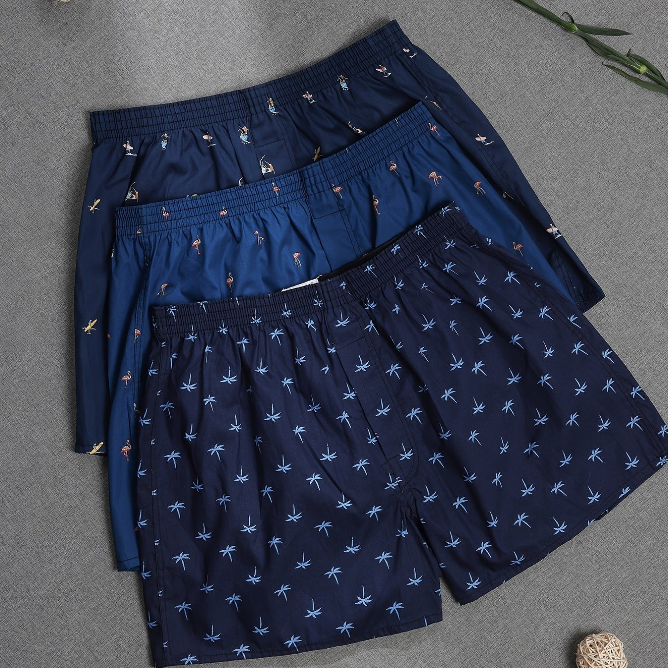 3pcs Vibrant Multicolor Arrow Print Loose Fit Cotton Boxer Shorts for Men - Soft, Breathable, Comfortable Underwear Briefs with Relaxed Fit - Perfect for Casual Wear