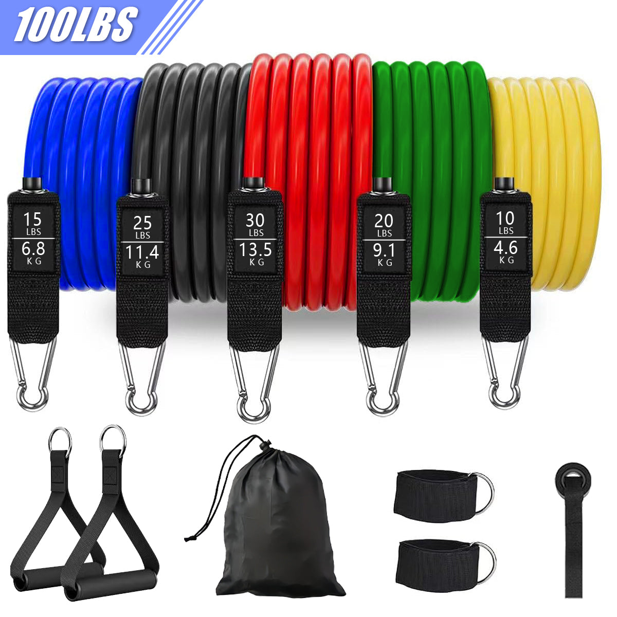 Resistance Band Set, Exercise Bands,Work Out Bands with Handles for Men and Women Fitness, Strength Training Home Gym Equipment