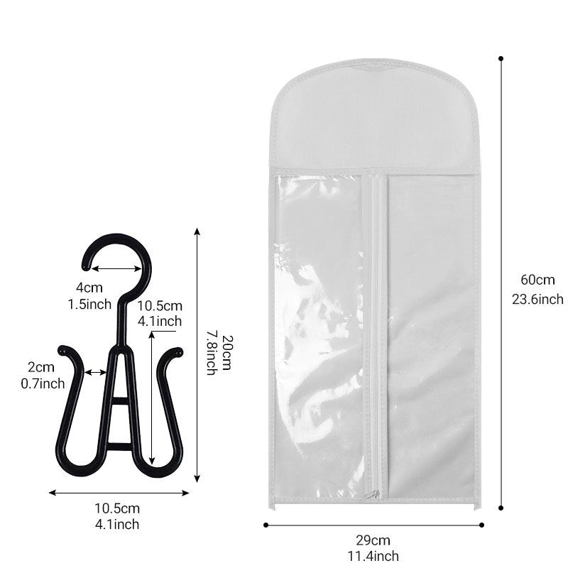 Wig storage bag, organizing bag, wig case, wig-specific transparent bag, zipper bag