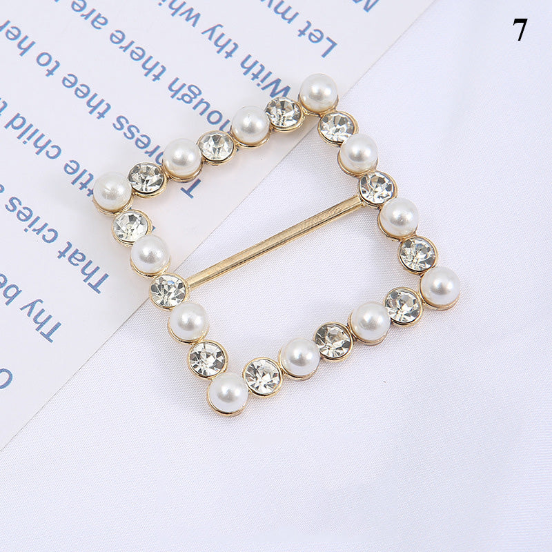 Silk Scarf Ring Clip T-Shirt Corner Hem Tie Brooch Women Scarves Clasp Waist Buckle Fashion Metal Ring for Shirts Clothing Decor