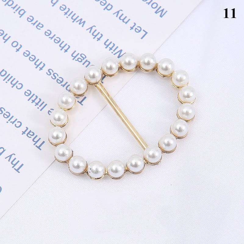 Silk Scarf Ring Clip T-Shirt Corner Hem Tie Brooch Women Scarves Clasp Waist Buckle Fashion Metal Ring for Shirts Clothing Decor