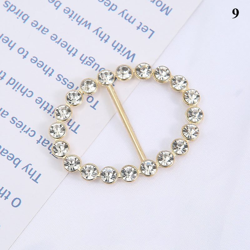 Silk Scarf Ring Clip T-Shirt Corner Hem Tie Brooch Women Scarves Clasp Waist Buckle Fashion Metal Ring for Shirts Clothing Decor