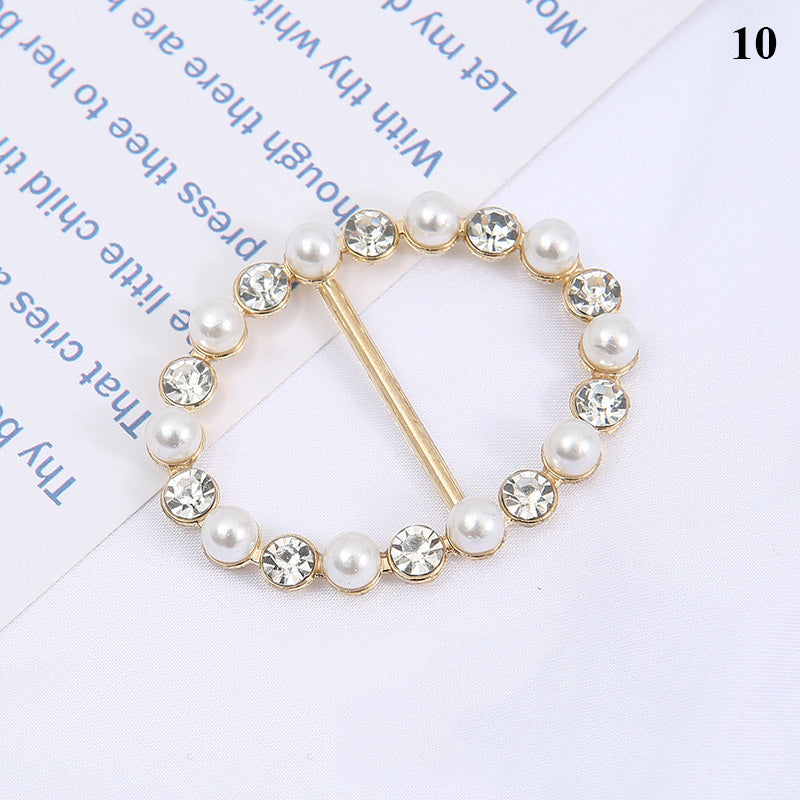 Silk Scarf Ring Clip T-Shirt Corner Hem Tie Brooch Women Scarves Clasp Waist Buckle Fashion Metal Ring for Shirts Clothing Decor