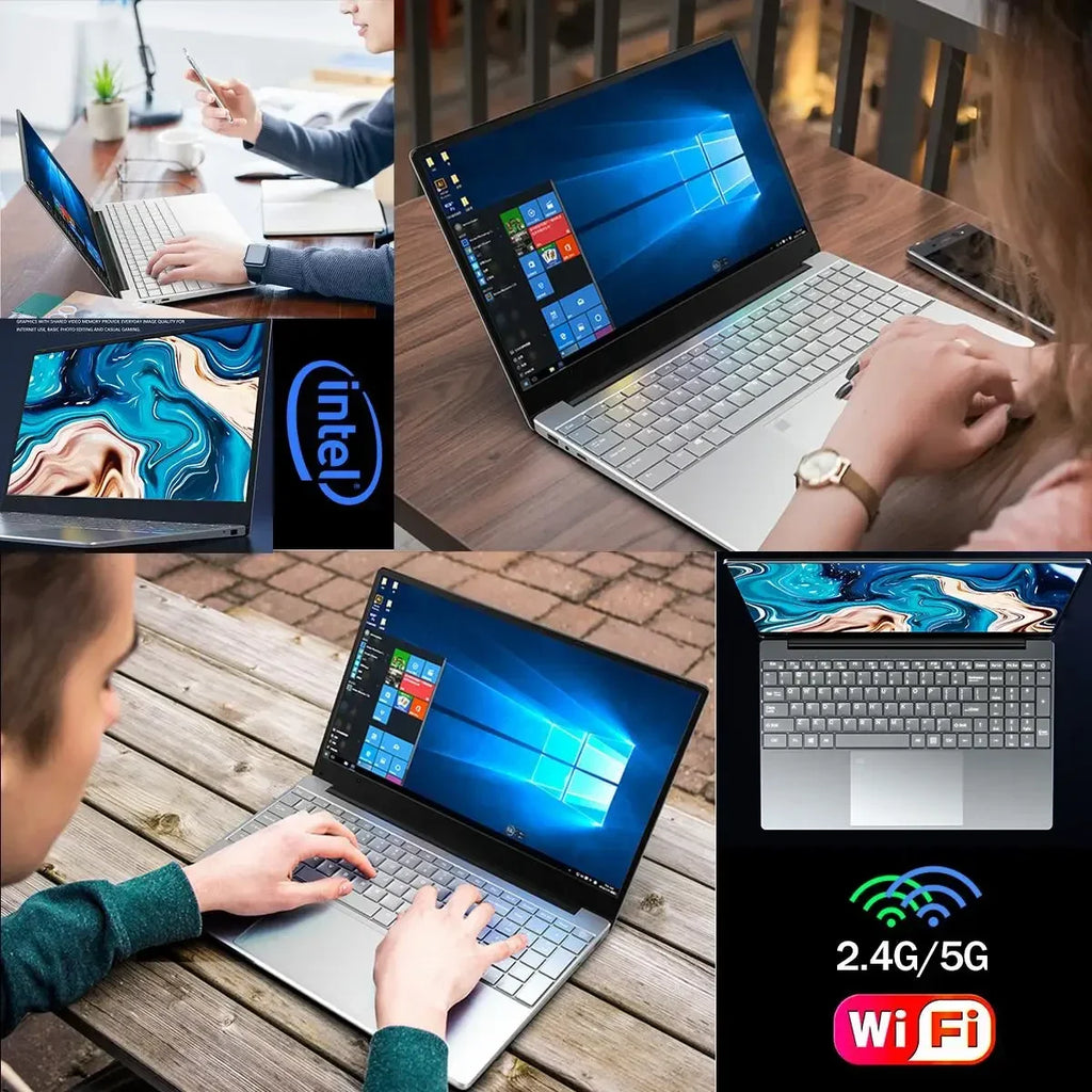 Ultra Slim Windows 11 Laptop Computer 14.1" 12GB RAM 512GB 1TB SSD Intel N4000 Notebook Gamer 1920*1080 Office Study Computer PC