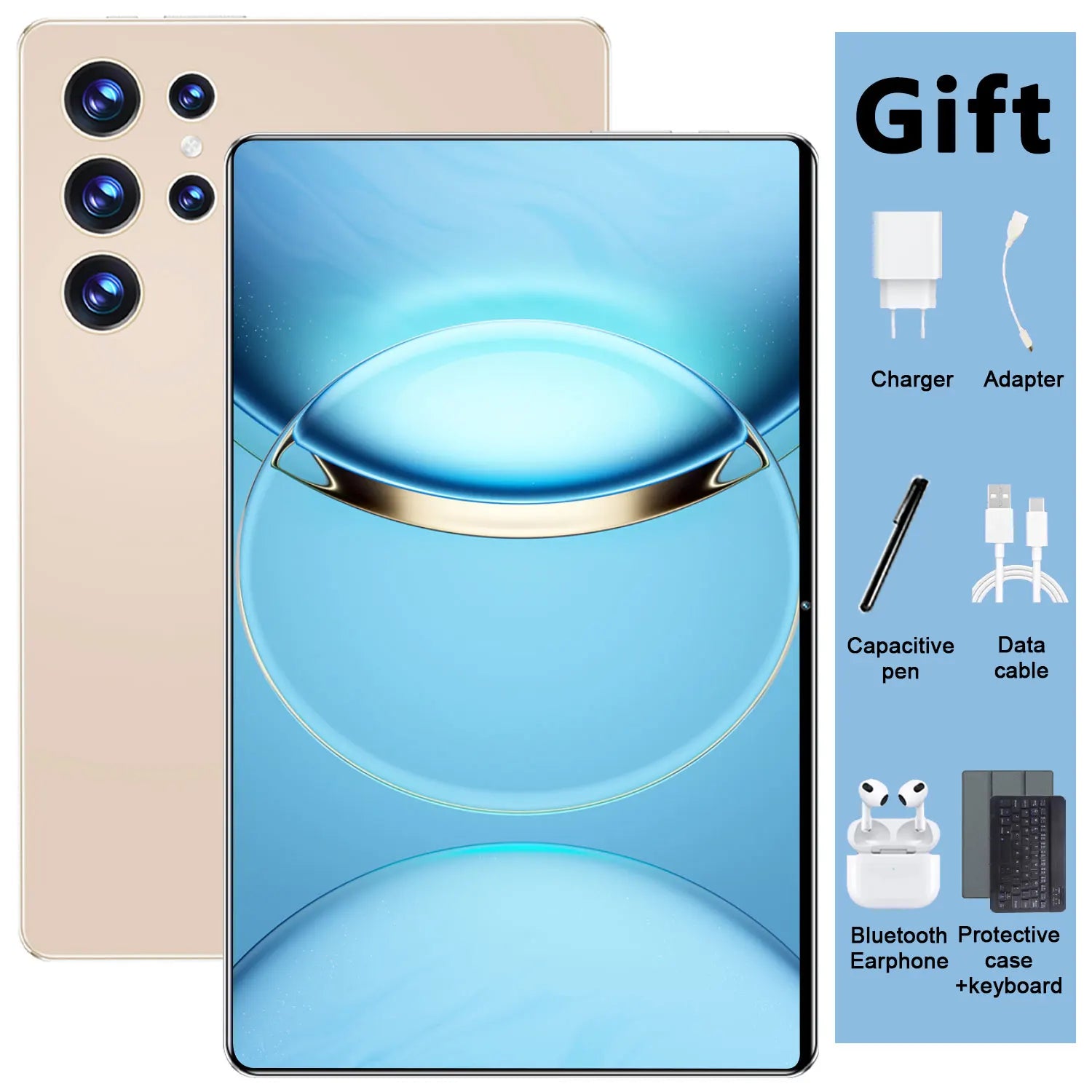 5G Big HD screen 10.36-inch Tablet Android 16GB RAM 1TB ROM 20000mAh Android 13.0 14 Core Tablet PC Type-C Dual Camera 16MP+32MP Dual SIM card Network WIFI Bluetooth GPS WPS Office Gifts