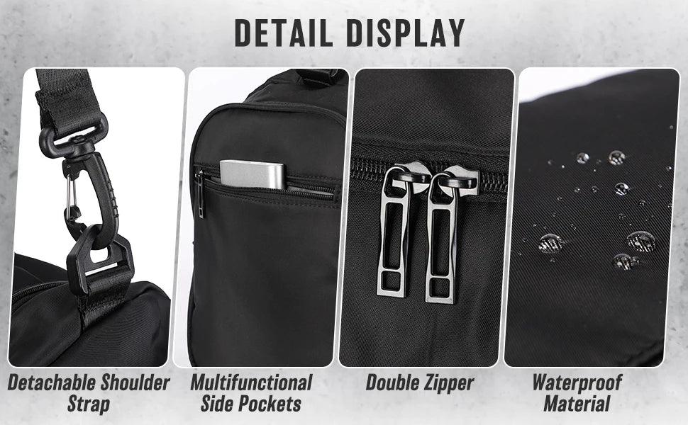 Sports Gym Bag Travel Duffel Bag with Wet Pocket & Shoes Compartment for Men Women Waterproof Large Weekender Overnight Backpack - Luvia