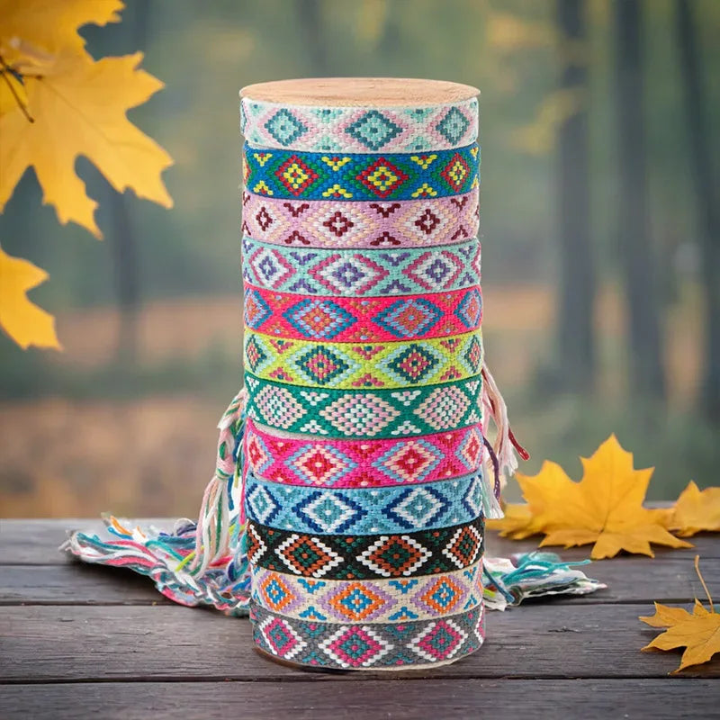 12Pcs/set The Bohemian woven bracelet is adjustable for both men and women - Luvia