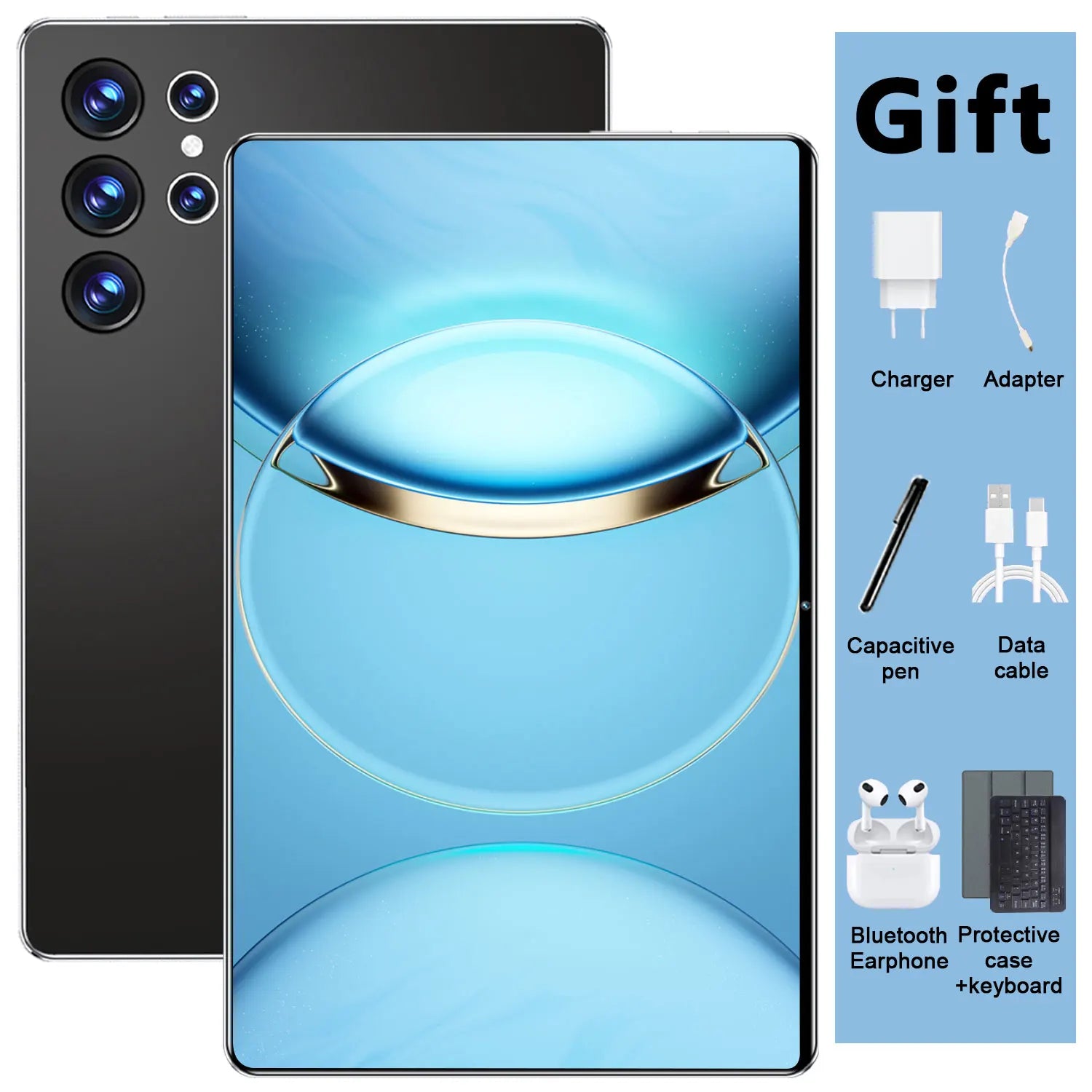 5G Big HD screen 10.36-inch Tablet Android 16GB RAM 1TB ROM 20000mAh Android 13.0 14 Core Tablet PC Type-C Dual Camera 16MP+32MP Dual SIM card Network WIFI Bluetooth GPS WPS Office Gifts