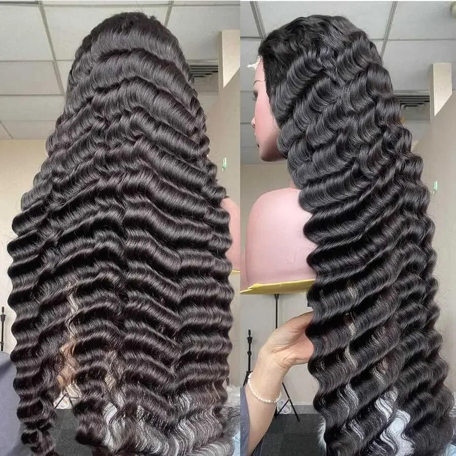 300 Density Loose Deep Wave 13x6 Hd Lace Front Human Hair Wig For Women Brazilian Curly Glueless Wigs On Clearance Sale 30 inch - Luvia