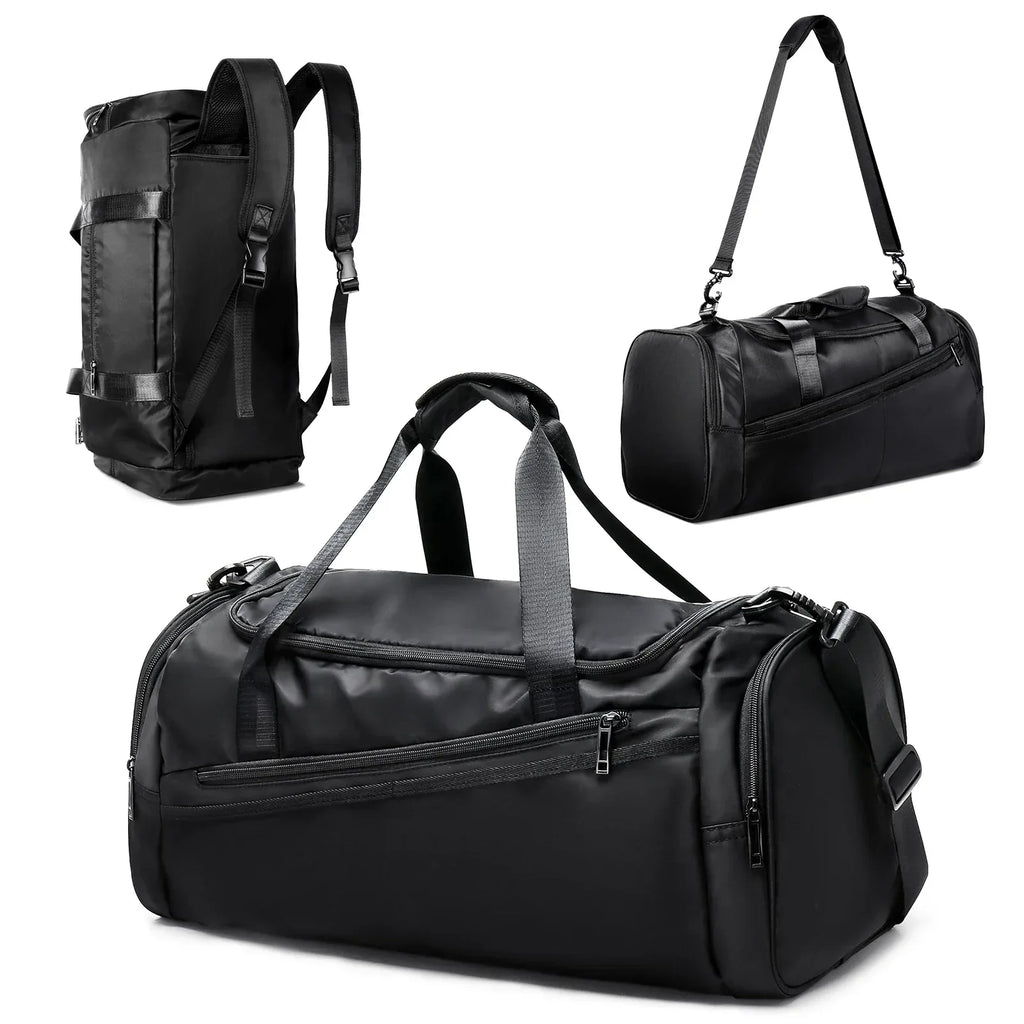 Sports Gym Bag Travel Duffel Bag with Wet Pocket & Shoes Compartment for Men Women Waterproof Large Weekender Overnight Backpack - Luvia