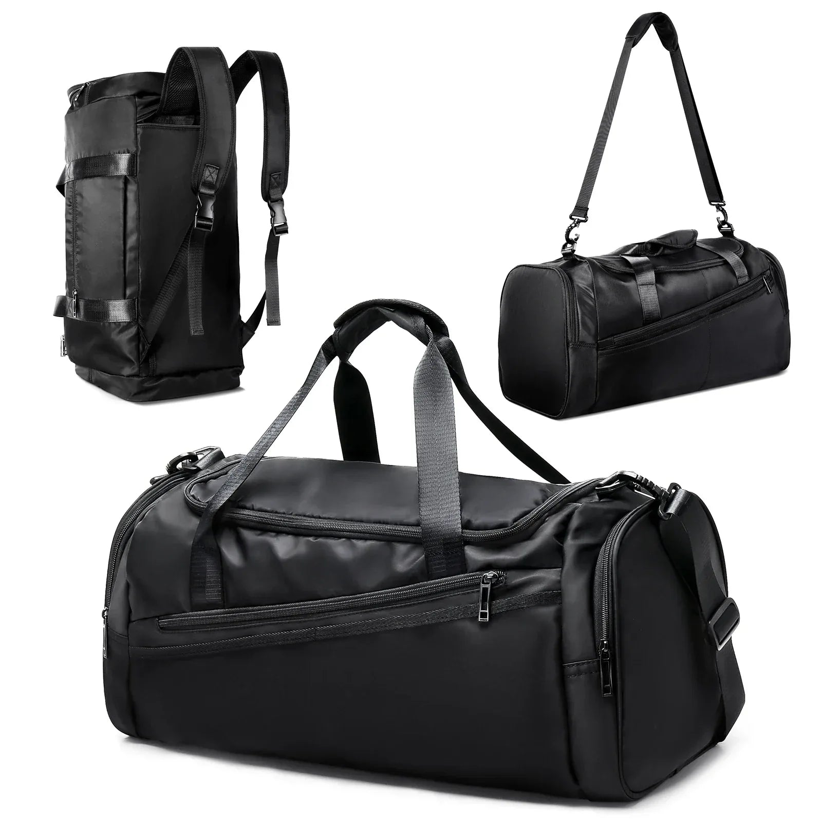Sports Gym Bag Travel Duffel Bag with Wet Pocket & Shoes Compartment for Men Women Waterproof Large Weekender Overnight Backpack - Luvia
