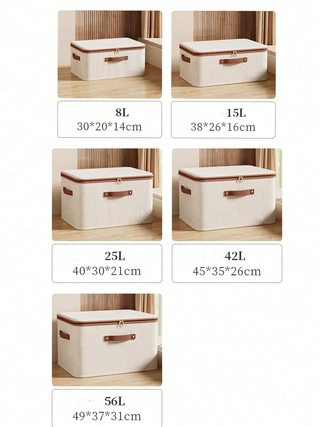 Foldable Clothes Storage Box, Closet Organizer Container with Handle and Zipper,Suitable for Wardrobe, Closet,Blanket (Washable) - Luvia