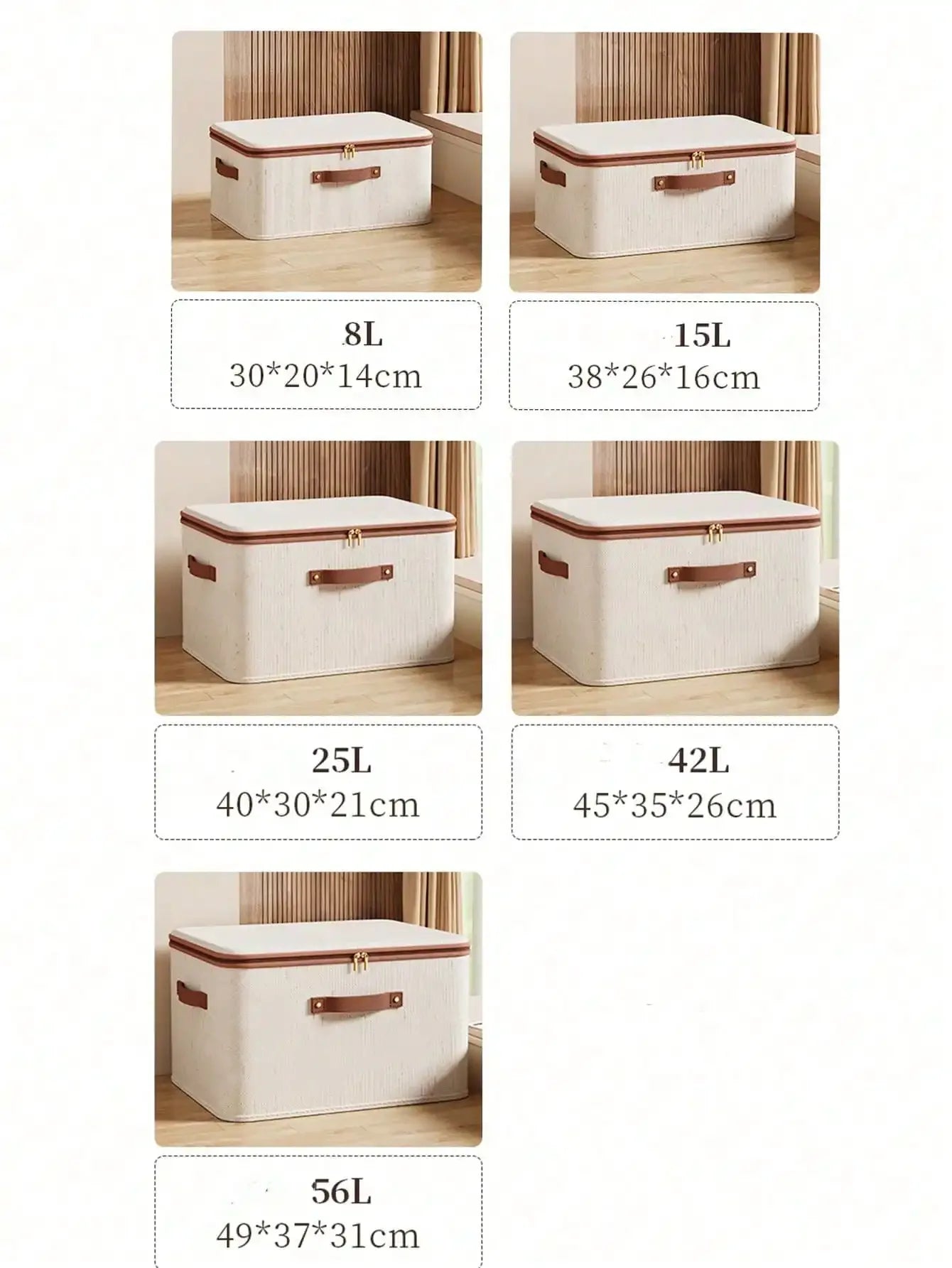 Foldable Clothes Storage Box, Closet Organizer Container with Handle and Zipper,Suitable for Wardrobe, Closet,Blanket (Washable) - Luvia