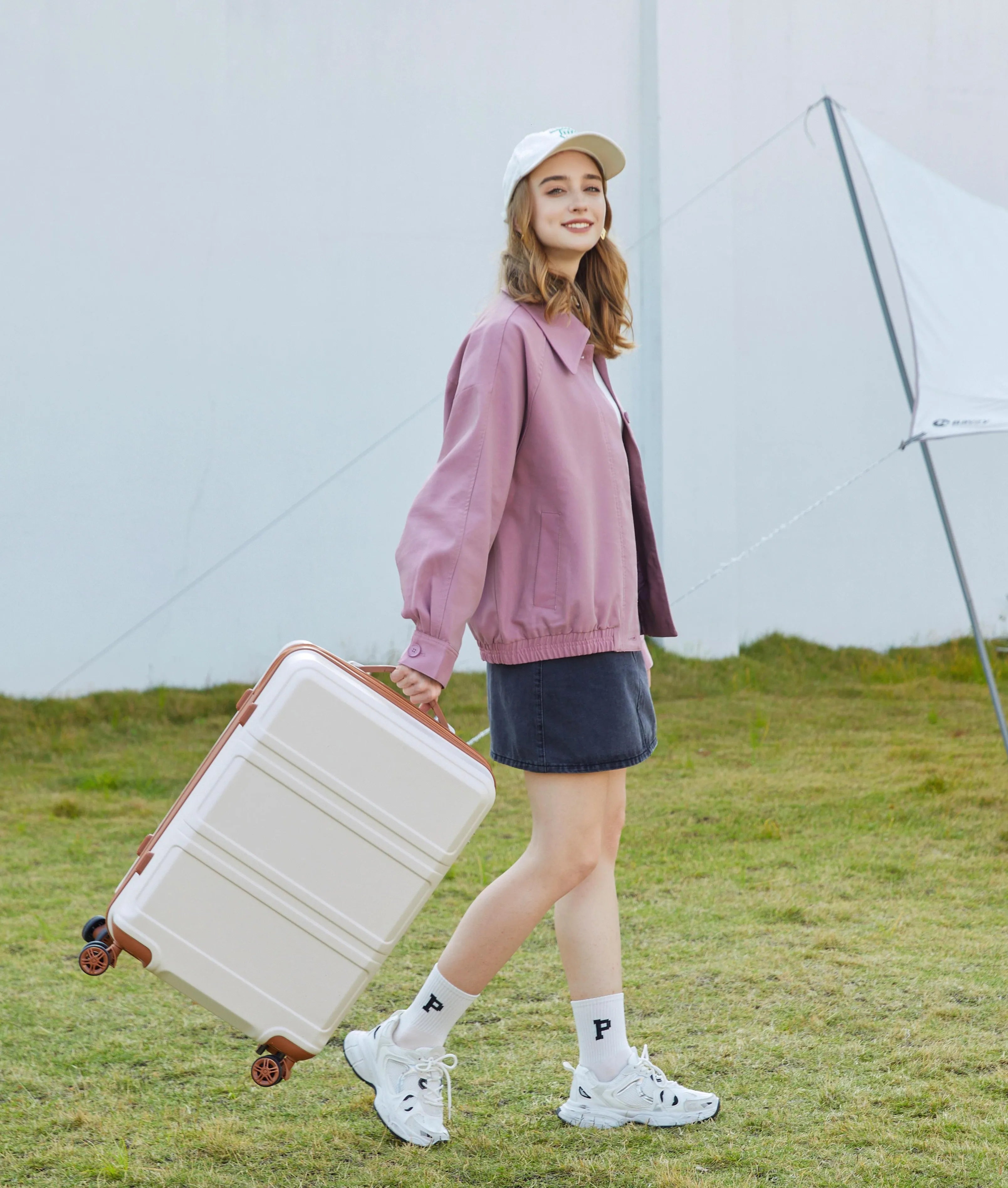 KONO TSA Lock, suitcase (M/L/XL) TONO Hard Case, Lightweight ABS Trolleys with Twin wheels