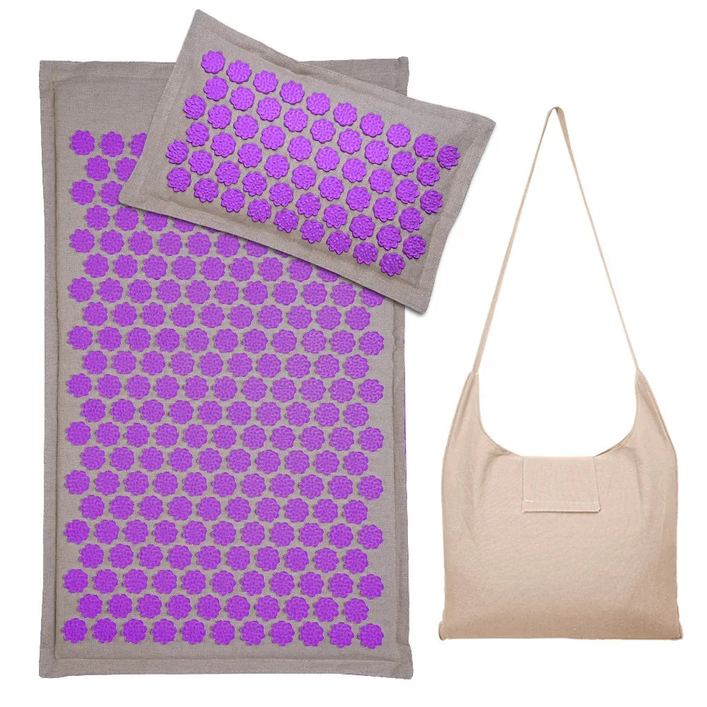 Lotus Spike Acupressure Mat Cushion Nature Linen Coconut Palm Back Neck Foot Massage Indoor Home Fitness Pillow Gym Mat Home - Luvia