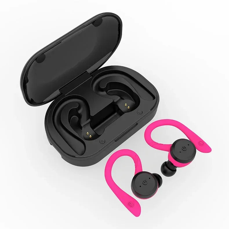 20 Hours Play time Swimming Waterproof Bluetooth Earphone Dual Wear Style Sport Wireless Headset TWS Ipx7 Earbuds Stereo - Luvia