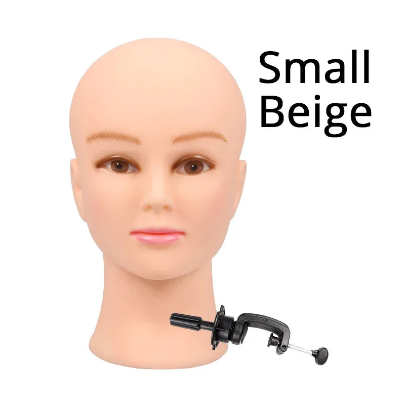Bald Mannequin Head With Clamp Female Mannequin Head For Wig Making Hat Display Cosmetology Manikin Head For Makeup Practice - Luvia