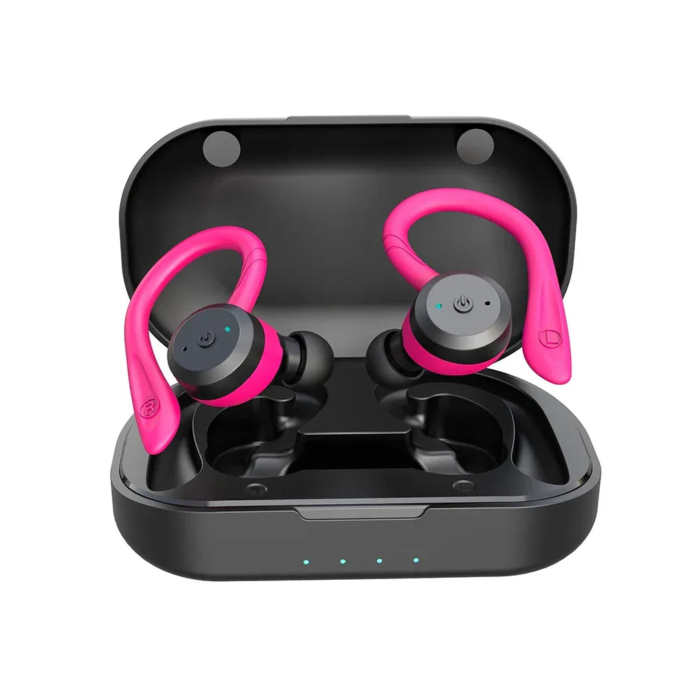20 Hours Play time Swimming Waterproof Bluetooth Earphone Dual Wear Style Sport Wireless Headset TWS Ipx7 Earbuds Stereo - Luvia