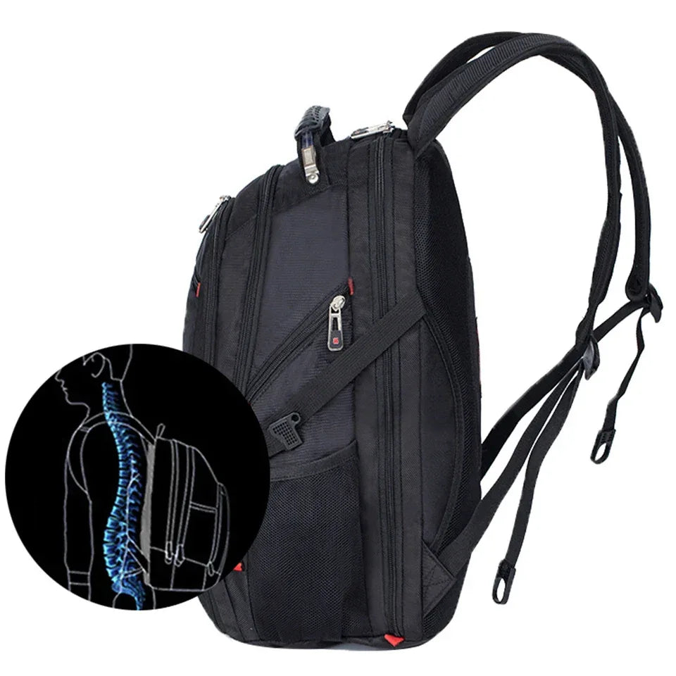 Waterproof Men's Swiss Backpack 15.6/17 Inch Laptop Backpacks School Travel Bags Large Capacity Business bagpack Mochila - Luvia
