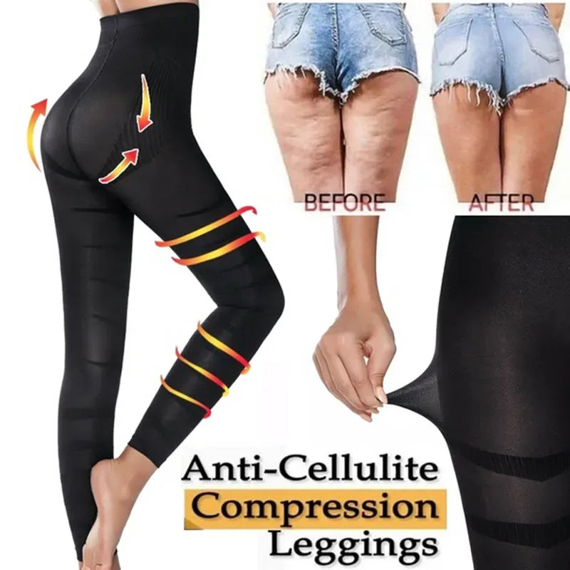 High Waist Leggings Women Sculpting Sleep Leg Legging Tummy Control Skinny Panties Slimming Leggings Thigh Slimmer Pants - Luvia