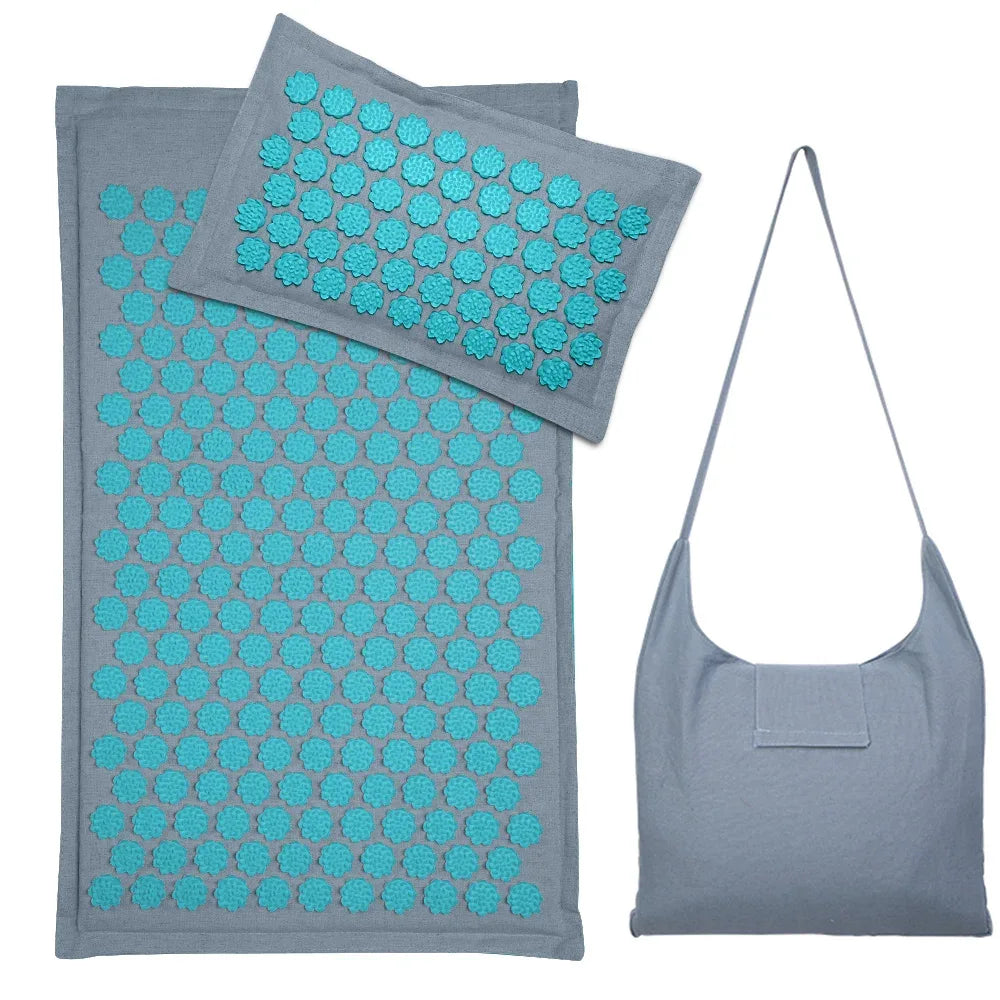 Lotus Spike Acupressure Mat Cushion Nature Linen Coconut Palm Back Neck Foot Massage Indoor Home Fitness Pillow Gym Mat Home - Luvia