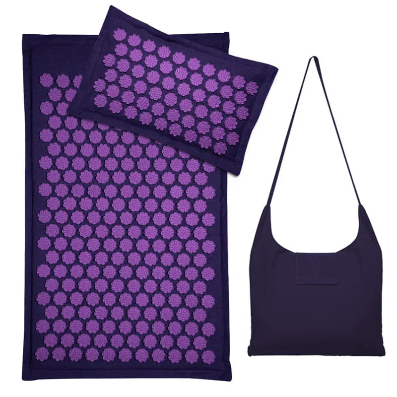 Lotus Spike Acupressure Mat Cushion Nature Linen Coconut Palm Back Neck Foot Massage Indoor Home Fitness Pillow Gym Mat Home - Luvia