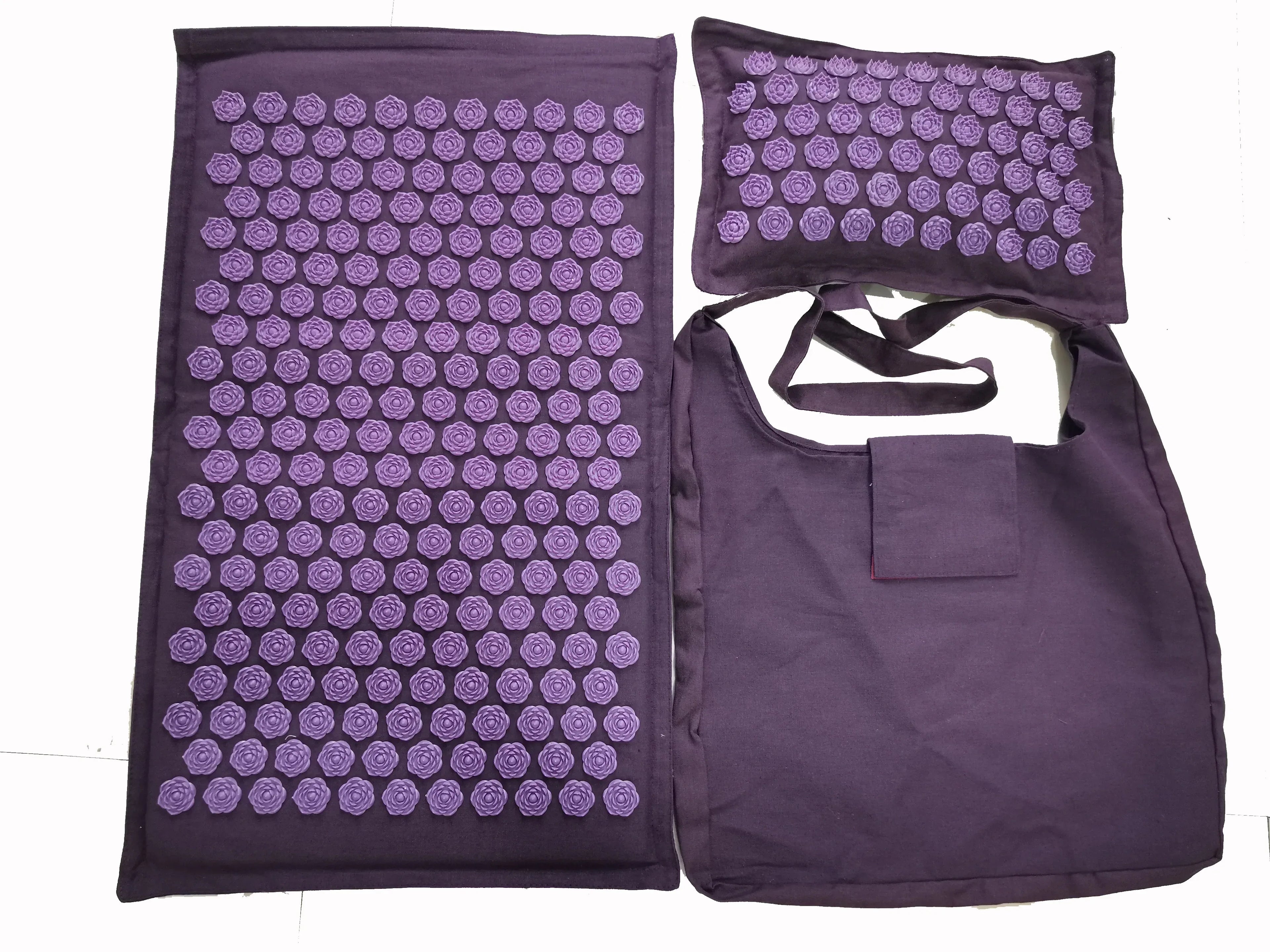 Lotus Spike Acupressure Mat Cushion Nature Linen Coconut Palm Back Neck Foot Massage Indoor Home Fitness Pillow Gym Mat Home - Luvia