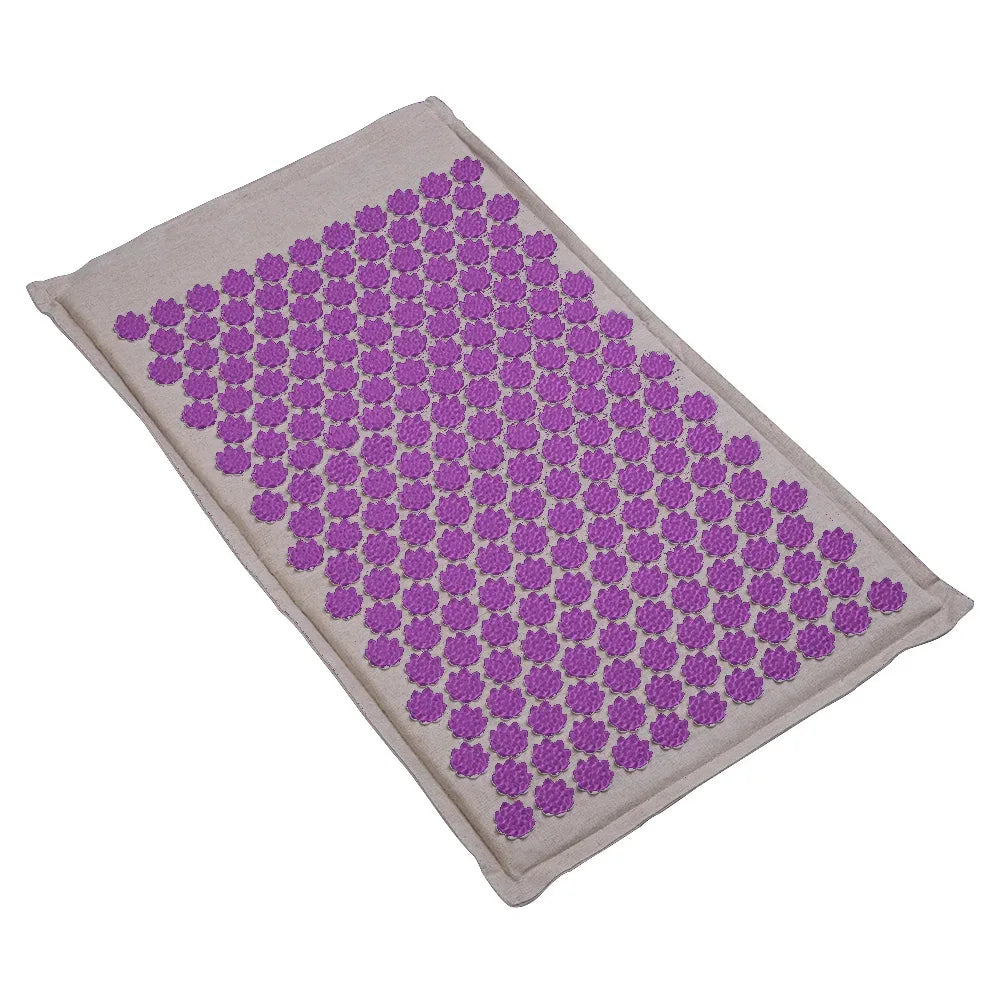 Lotus Spike Acupressure Mat Cushion Nature Linen Coconut Palm Back Neck Foot Massage Indoor Home Fitness Pillow Gym Mat Home - Luvia