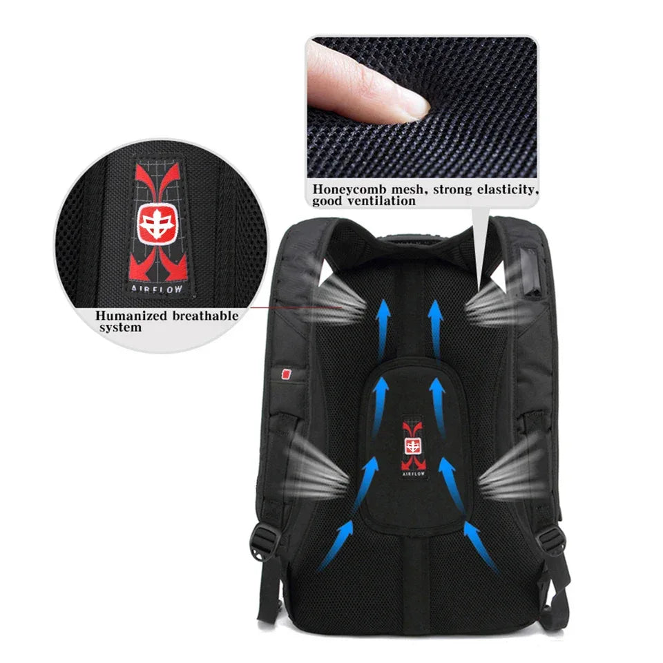 Waterproof Men's Swiss Backpack 15.6/17 Inch Laptop Backpacks School Travel Bags Large Capacity Business bagpack Mochila - Luvia