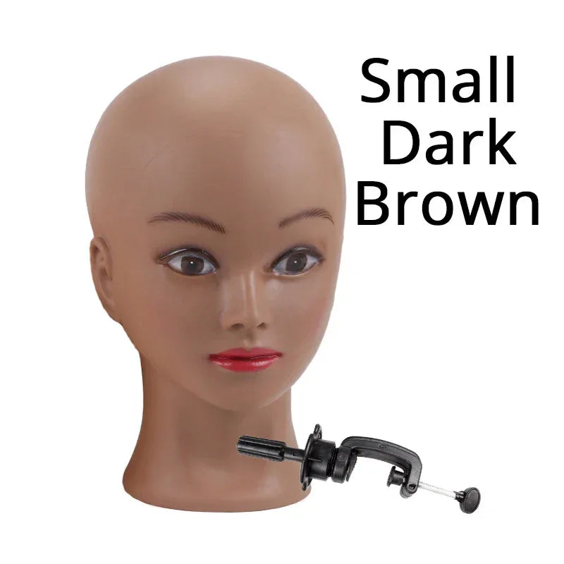 Bald Mannequin Head With Clamp Female Mannequin Head For Wig Making Hat Display Cosmetology Manikin Head For Makeup Practice - Luvia