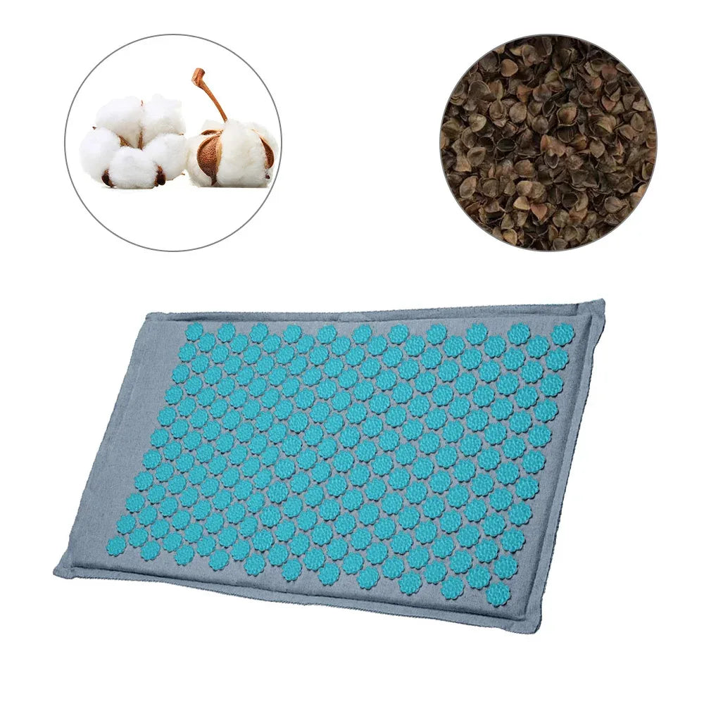 Lotus Spike Acupressure Mat Cushion Nature Linen Coconut Palm Back Neck Foot Massage Indoor Home Fitness Pillow Gym Mat Home - Luvia