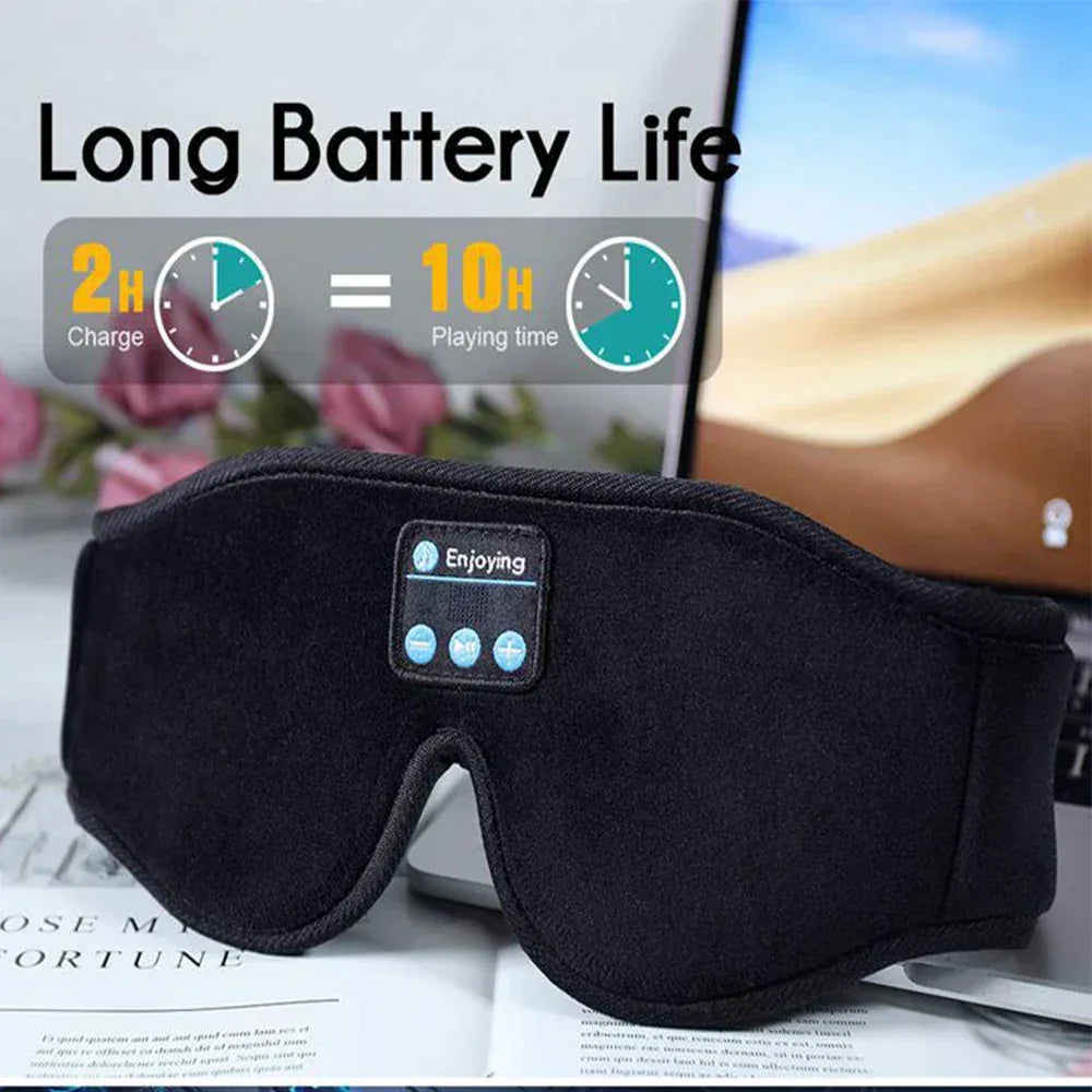 Mask For Sleep Headphones Bluetooth 3D Eye Mask Music Play Sleeping Headphones with Built-in HD Speaker - Luvia
