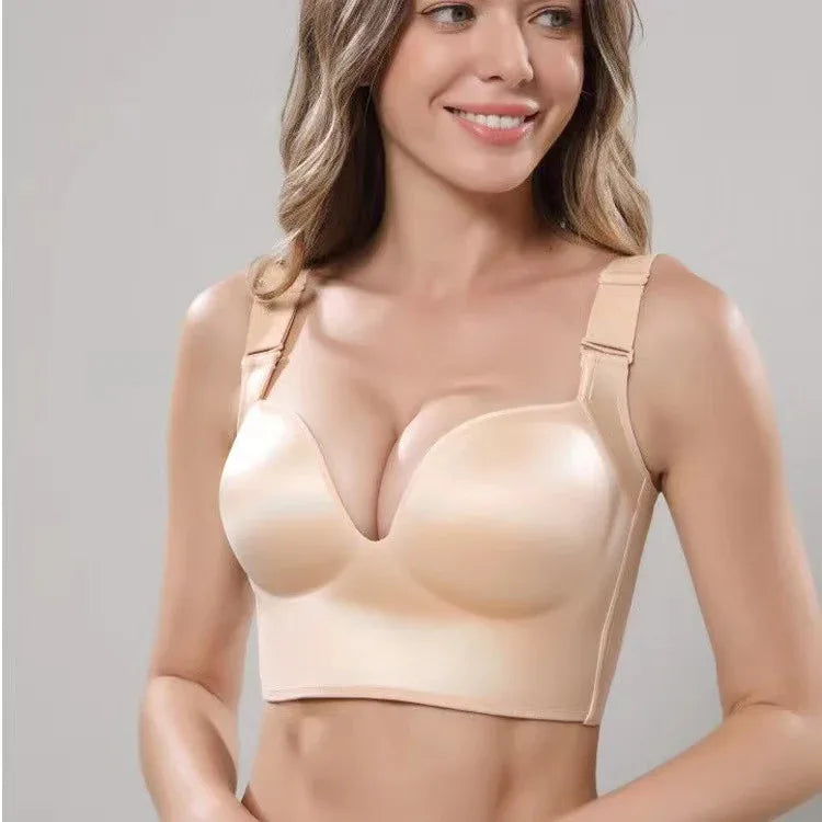 Plus Size Wireless Bra Seamless Ultra Thin Bralette for Women Full Bust Lift Anti Sag Sheer Lingerie with Wide Band Support - Luvia