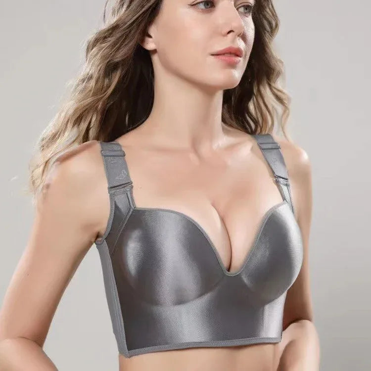 Plus Size Wireless Bra Seamless Ultra Thin Bralette for Women Full Bust Lift Anti Sag Sheer Lingerie with Wide Band Support - Luvia