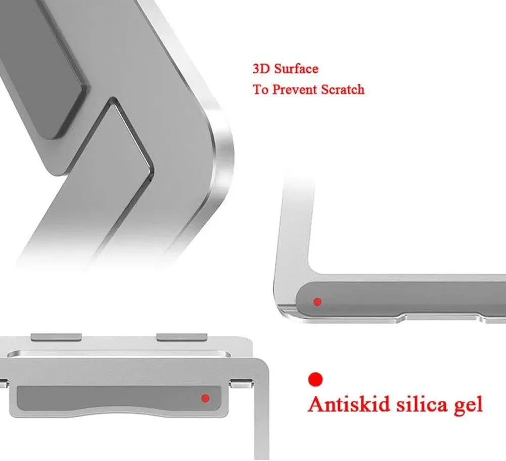 Laptop Tablet Stand Universal Adjustable Aluminium Alloy Foldable Stand Desktop Holder For Macbook 10''-15.6'' Laptop Notbebook - Luvia