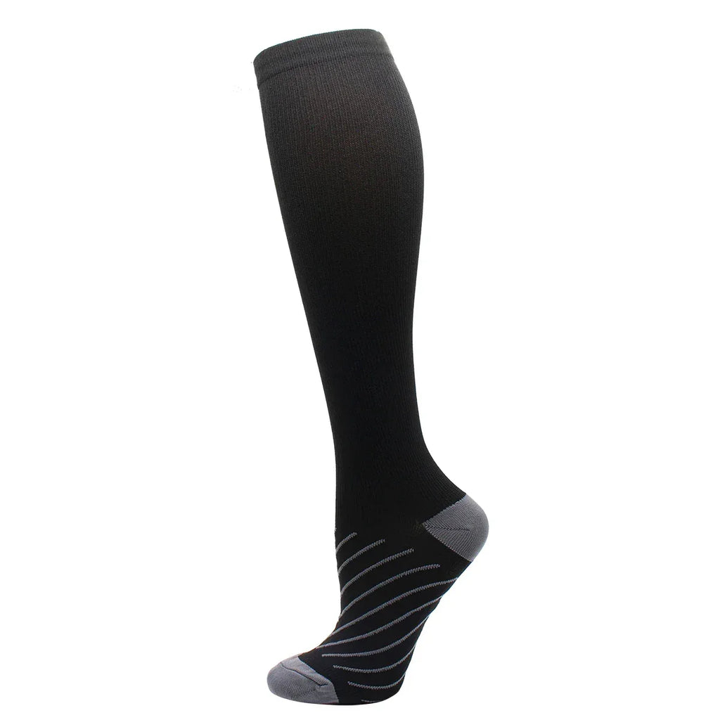 6 Pairs Women and Men Copper Black Compression Socks Anti-Fatigue Pain Relief Graduated Compression 15-20mmHg Sport Socks - Luvia