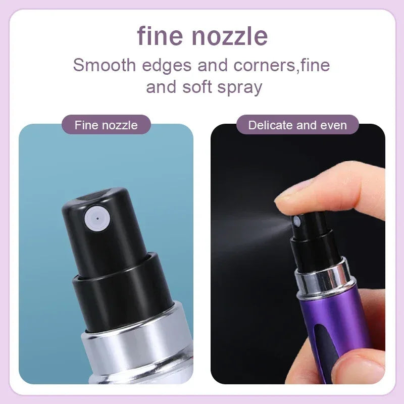 5pcs 5ml Mini Refillable Perfume Atomizer Aluminum Perfume Bottle Portable Perfume Spray Bottle Travel Parfume Mini Bottle - Luvia