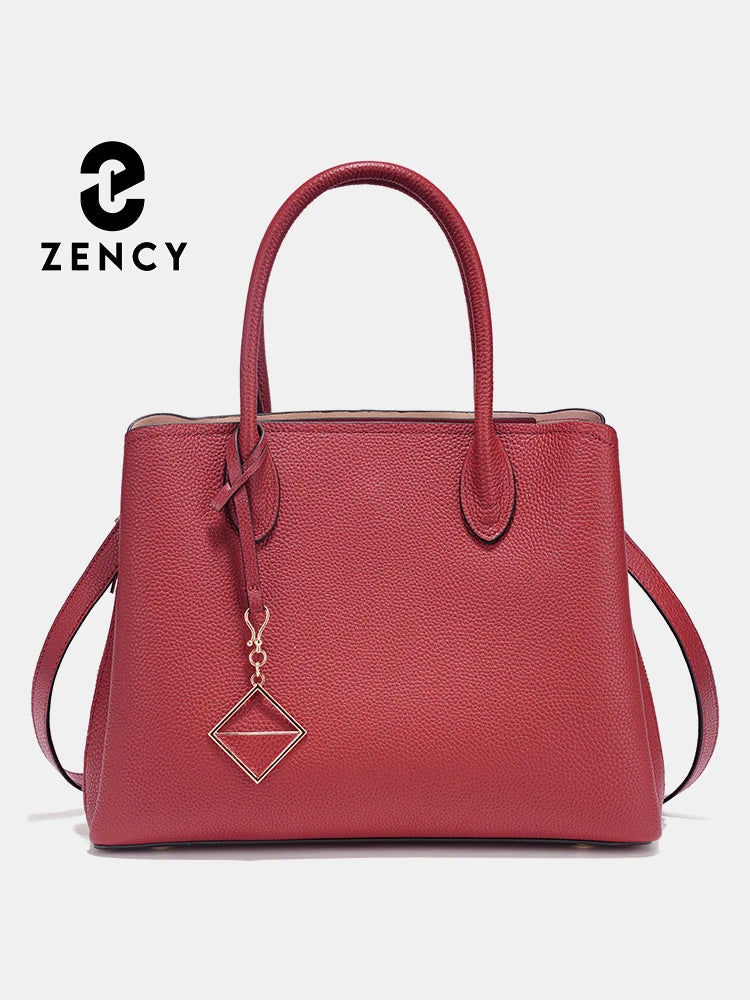 Zency Women's Genuine Leather Large Shopper Bag Designer Shoulder Bags Handbag Bucket Crossbody 2025 leather Top Handles Bags