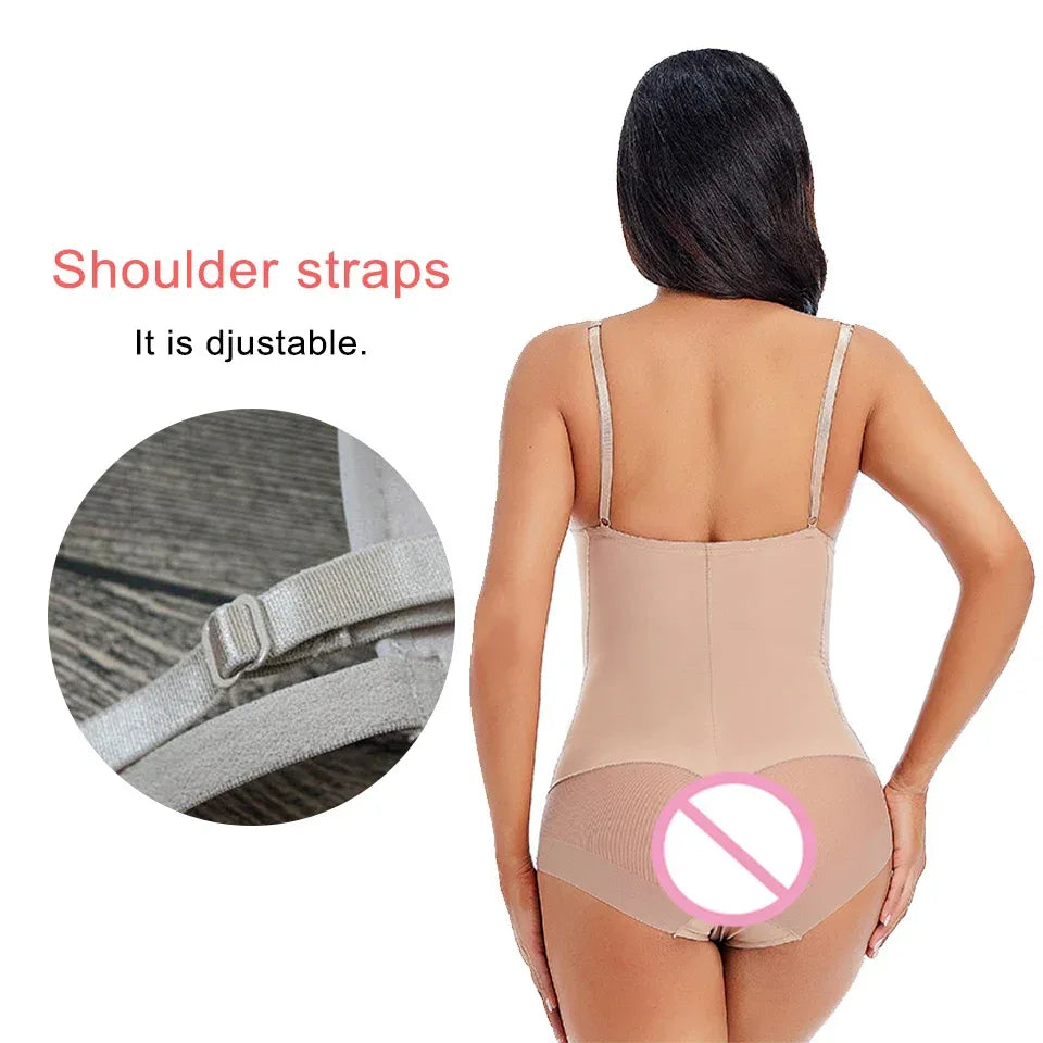 Bodysuit Women Shapewear Body Shaper With Cup Compression Bodies Belly Sheath Waist Trainer Reductive Slimming Underwear - Luvia