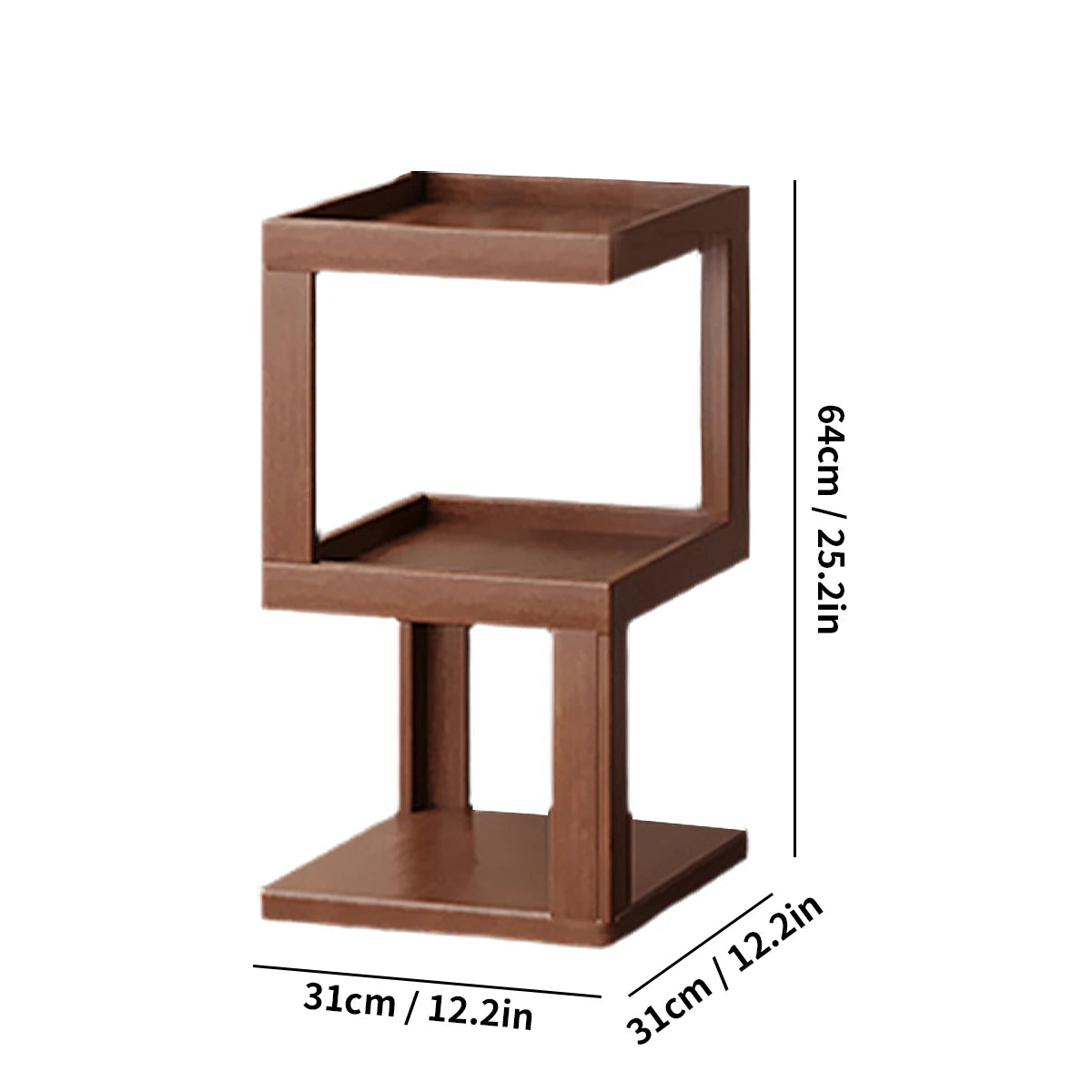 Multi-Tier Bamboo Storage Side/Bedside Table - 3/4/5 Tier Modern Nightstand for Bedrooms & Living Rooms (Small Spaces)