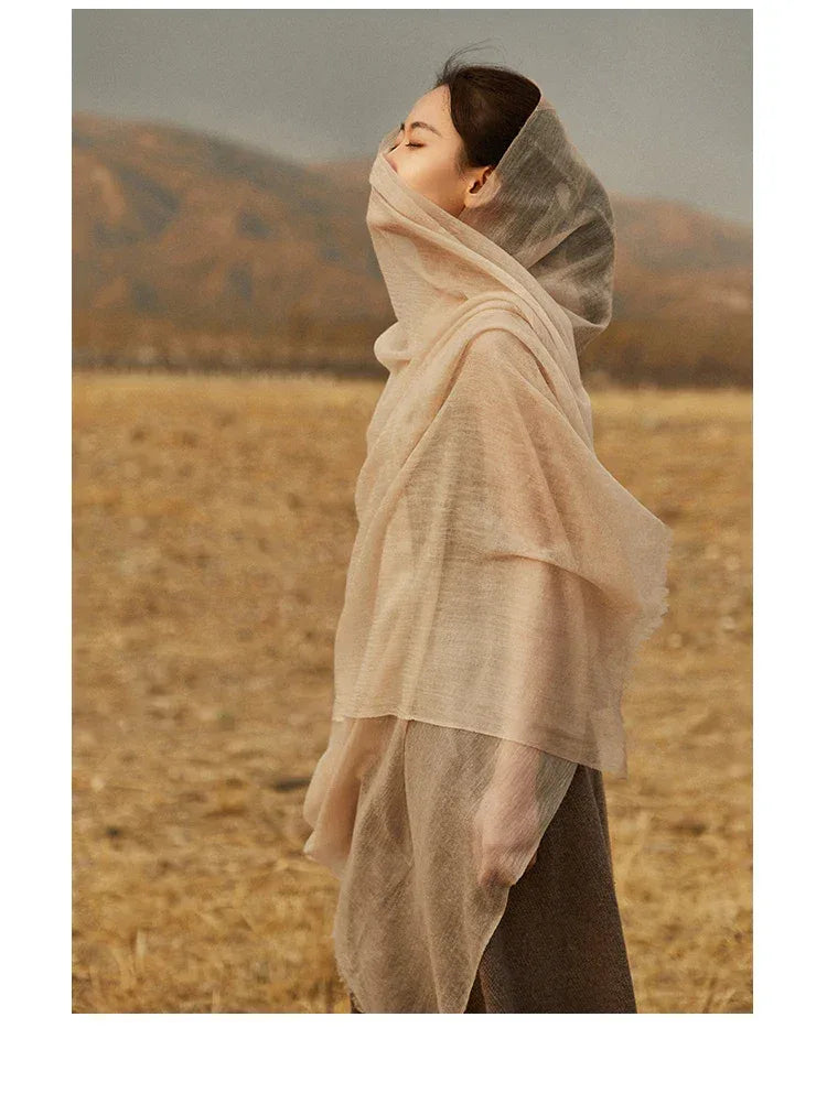 100% Cashmere Scarf Women Luxury Brand Warm Soft Wrap Shawl Large Size Fashion Pashmina Thin Scarf Summer Four seasons - Luvia