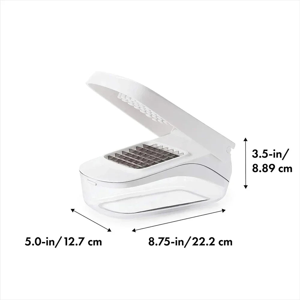 Vegetable Chopper with Storage Container Onion Fruit Dicer Chopper Easy Pour Opening Stainless Steel Blades Kitchen Accessories - Luvia