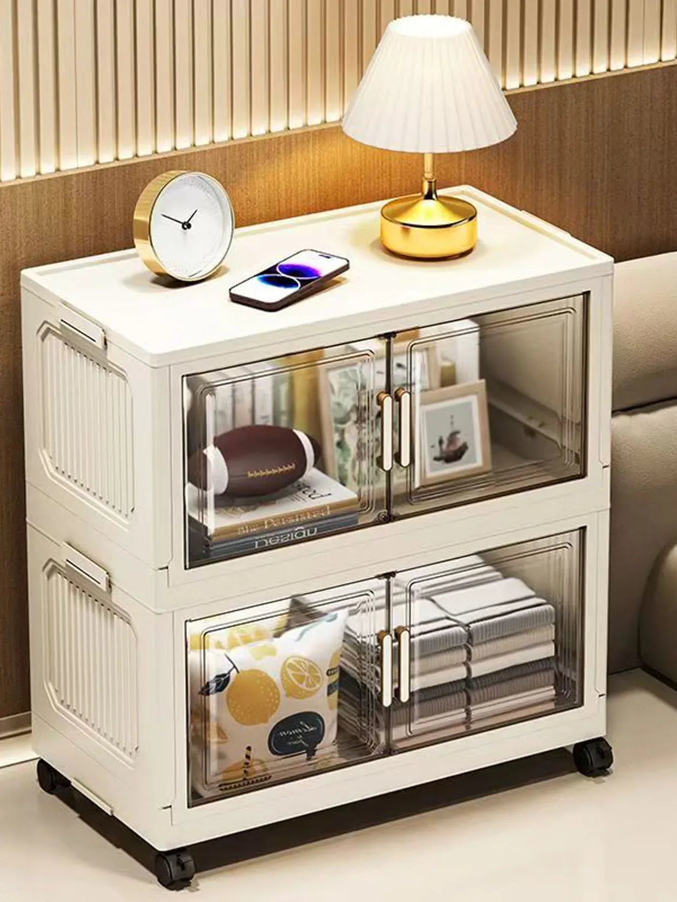 Storage Cabinet Folding Storage Box Home Living Room Toy Cabinet Storage Rack Snack Cabinet Installation-Free Kitchen Storage Cabinet Folding Storage Cabinet Organizer - Luvia