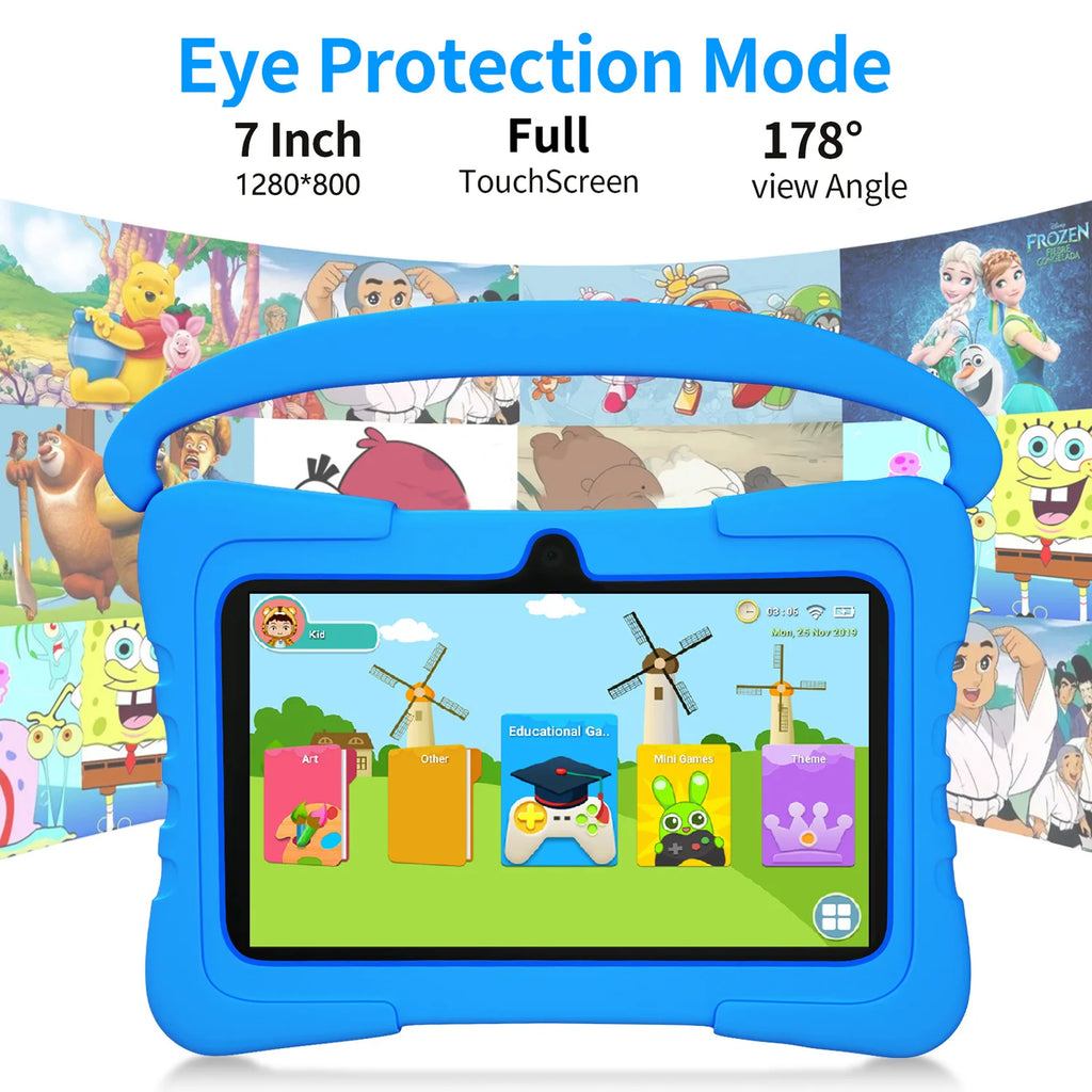 New 5G WiFi 7 Inch Kids Tablets Android 13 Quad Core 4GB RAM 64GB ROM 4000mAh Bluetooth Children's Gift Kids Software Tablet Pc