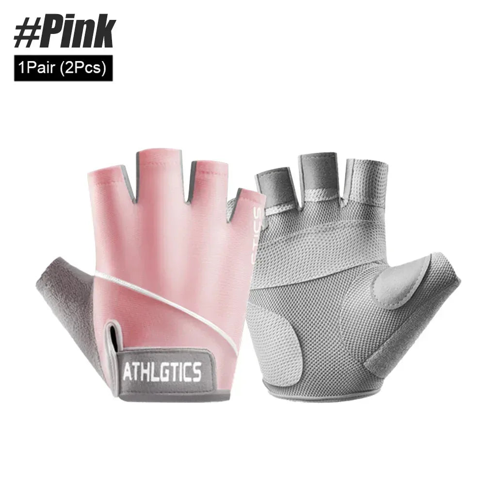1Pair Breathable Cycling Gloves Workout Gym Gloves for Men Women Weight Lifting Fingerless Gloves Training Exercise Fitness - Luvia