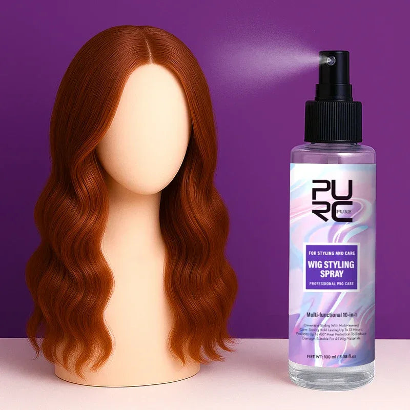 PURC Argan Oil Wig Hair Styling Spray for Women 450° Heat Protection Keratin Smooth Shiny Hair Treatment Hair Care 100ml - Luvia