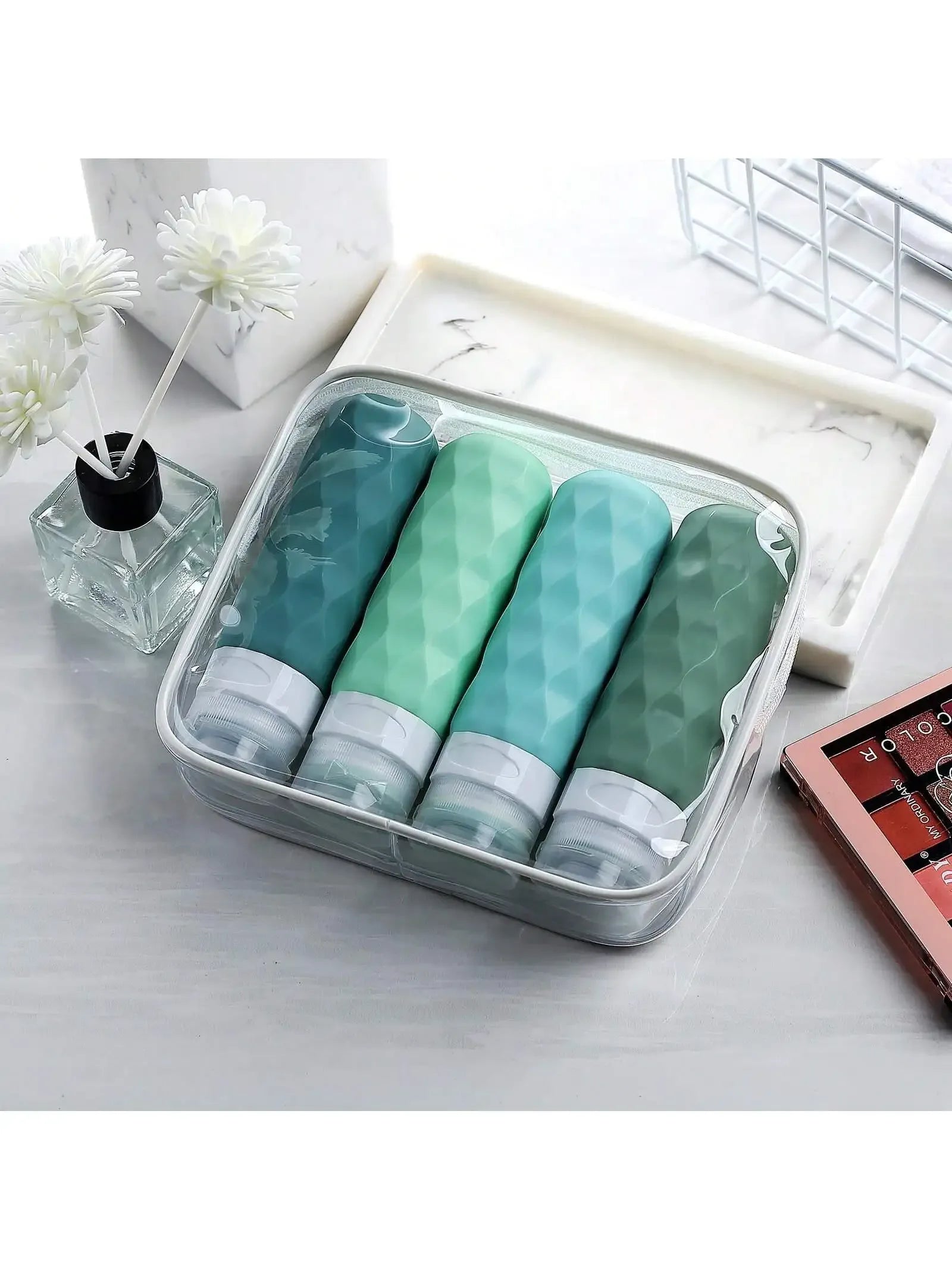 4 Pack SiliconeTravel Bottles for Toiletries, Tsa Approved 3oz Portable Travel Bottles, BPA Free Leak Proof Squeezable Travel Si - Luvia