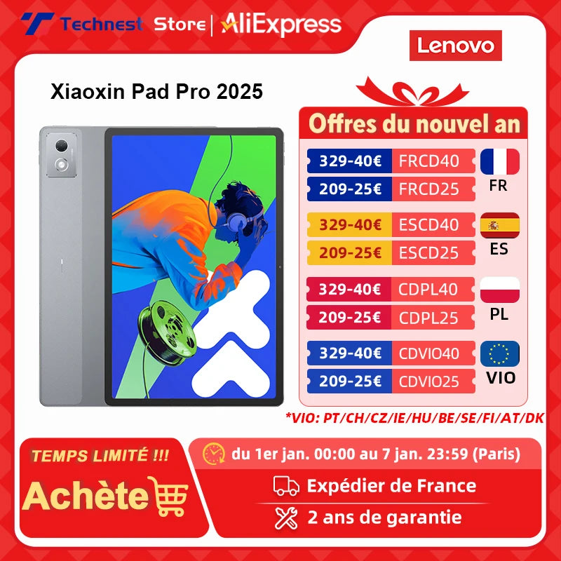 Global ROM Lenovo Xiaoxin Pad Pro 2025 Tablet Lenovo Xiaoxin Pad Pro 12.7 inches 144Hz Display MTK Dimensity 8300 10200mAh