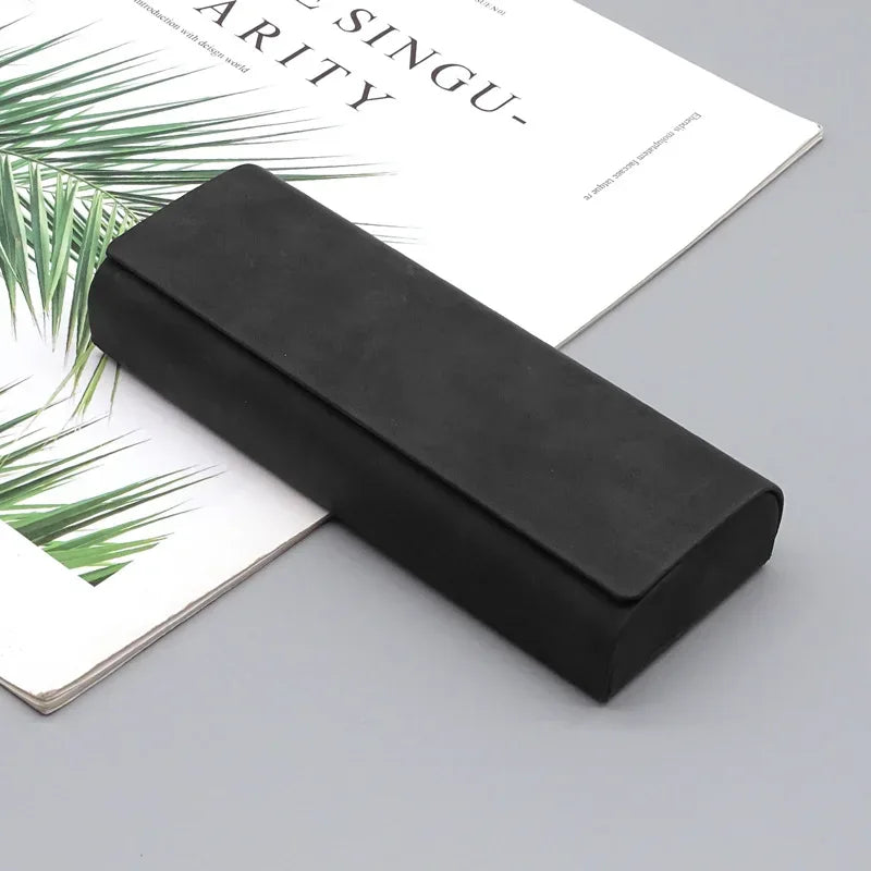 Hard-shell Spectacle Case Men Women Glasses Case PU Leather Portable Anti-extrusion Sunglasses Storage Box Folding Eyewear Pouch - Luvia