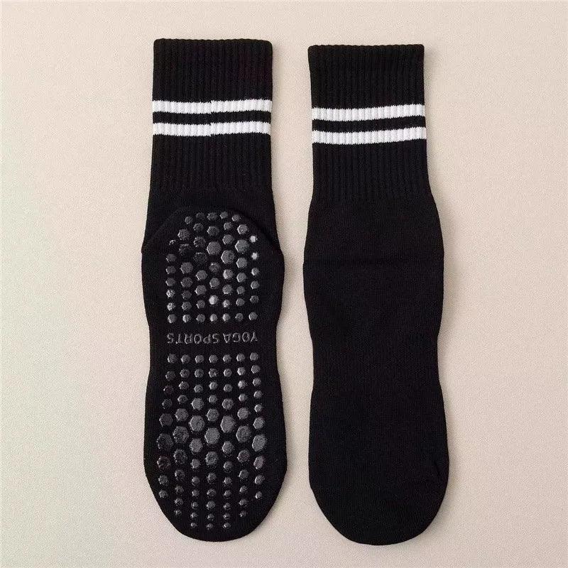 1 Pair Women's Yoga Socks with Silicone Grips Non Slip Fitness Socks for Pilates Dance and Workout Anti Slip Sports Socks - Luvia